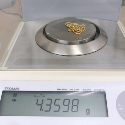 18金 K18 男女兼用 スクリューヴェネチアン アジャスター付きネックレス 4.35ｇ 45.5㎝ Z2064