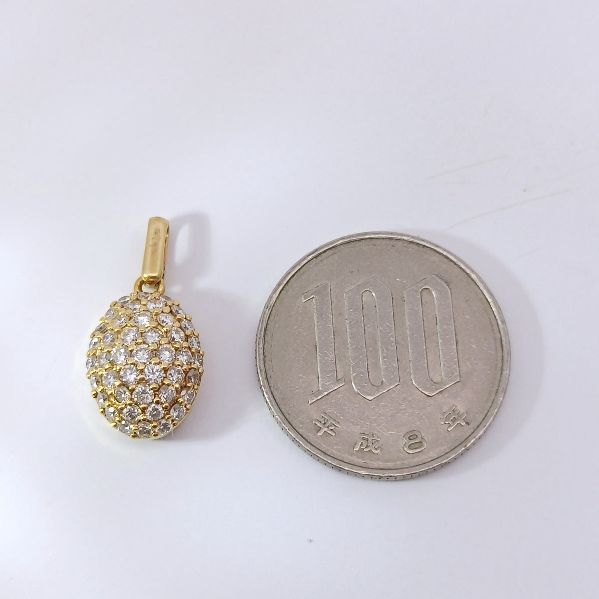 18金 K18 男女兼用 ダイヤ付き ネックレストップ 0.8ct 2.37ｇ  Z2316