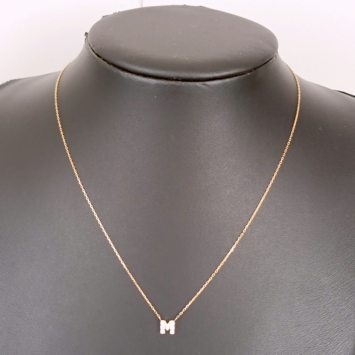 18金 K18  ダイヤ0.1ct アルファベットネックレス 1.52ｇ 39㎝ Z1837