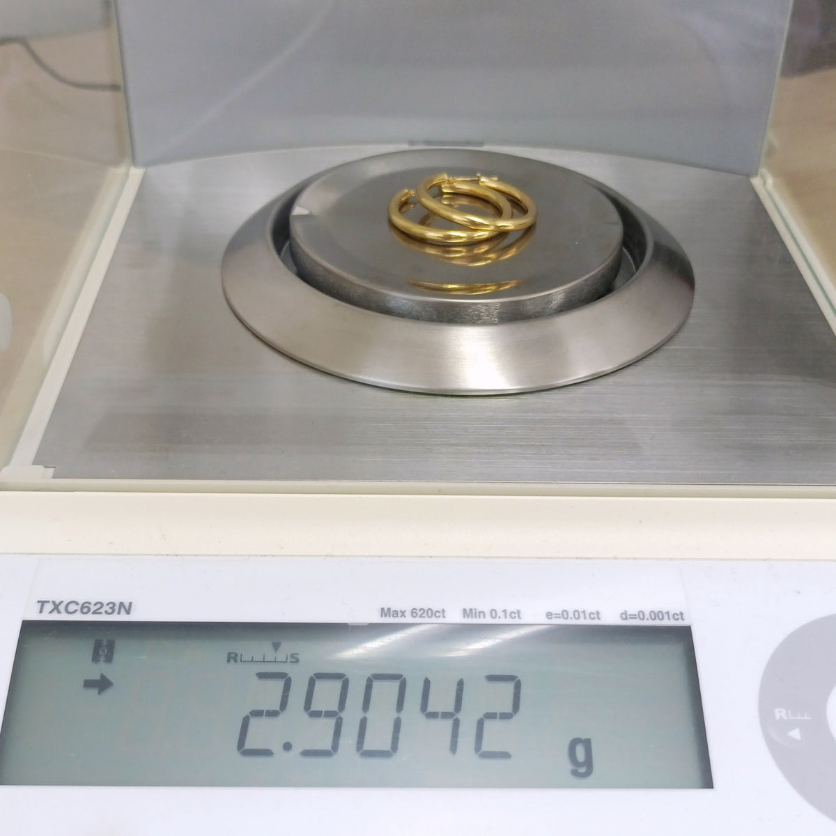 18金 K18 大振り フープピアス 2.9ｇ Z1948