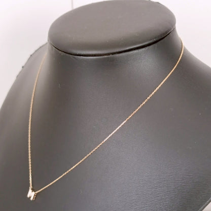 18金 K18  ダイヤ0.1ct アルファベットネックレス 1.52ｇ 39㎝ Z1837