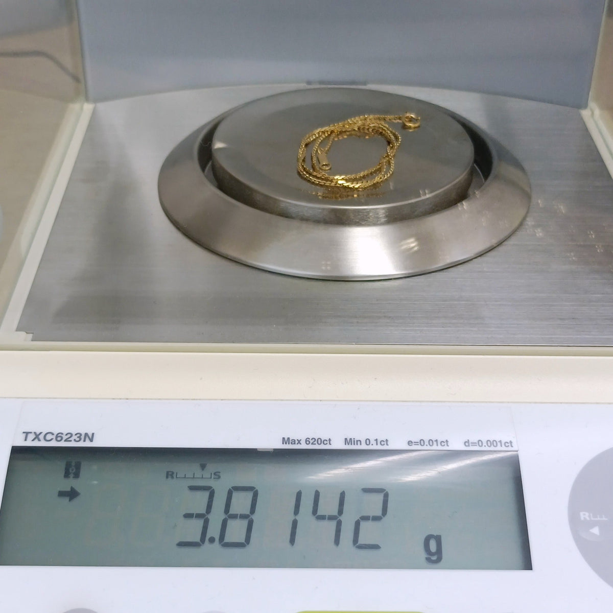 18金 K18 男女兼用 造幣局 鏡面ネックレス 3.81ｇ 38㎝ Z2464