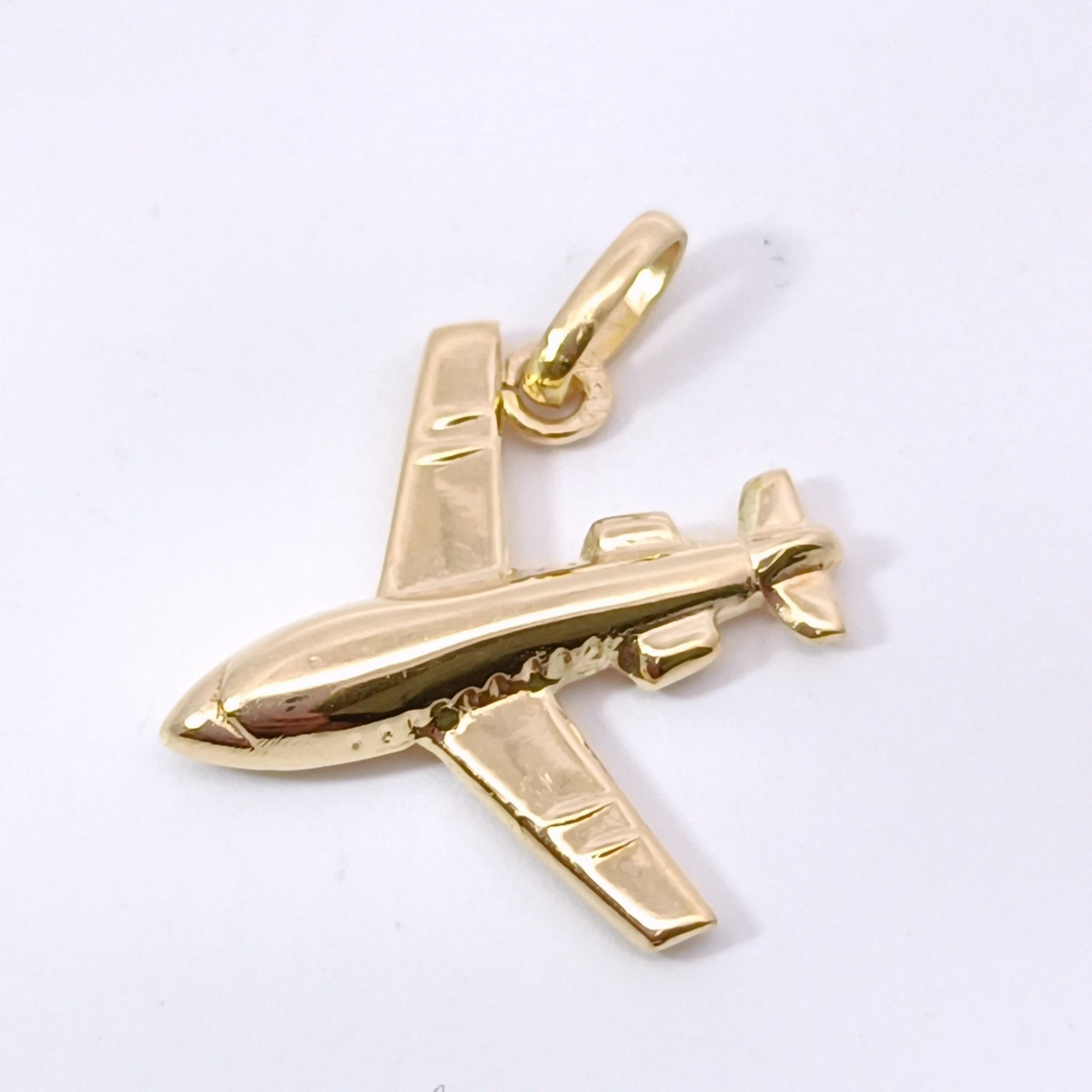 18金 K18 男女兼用 飛行機 旅客機 ネックレストップ 0.79g Z2759