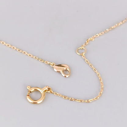 18金 K18  ダイヤ0.1ct アルファベットネックレス 1.52ｇ 39㎝ Z1837
