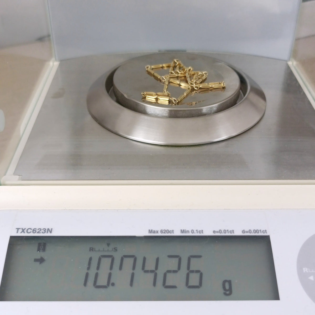 18金 K18 男女兼用 田中貴金属 切子デザインネックレス 10.74ｇ 42㎝ Z2055