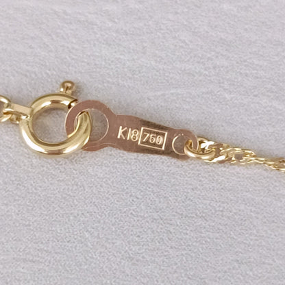 18金 K18 男女兼用 スクリューネックレス 1.9ｇ 40㎝ Z2495