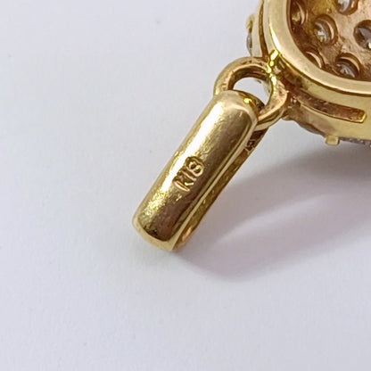 18金 K18 男女兼用 ダイヤ付き ネックレストップ 0.8ct 2.37ｇ  Z2316