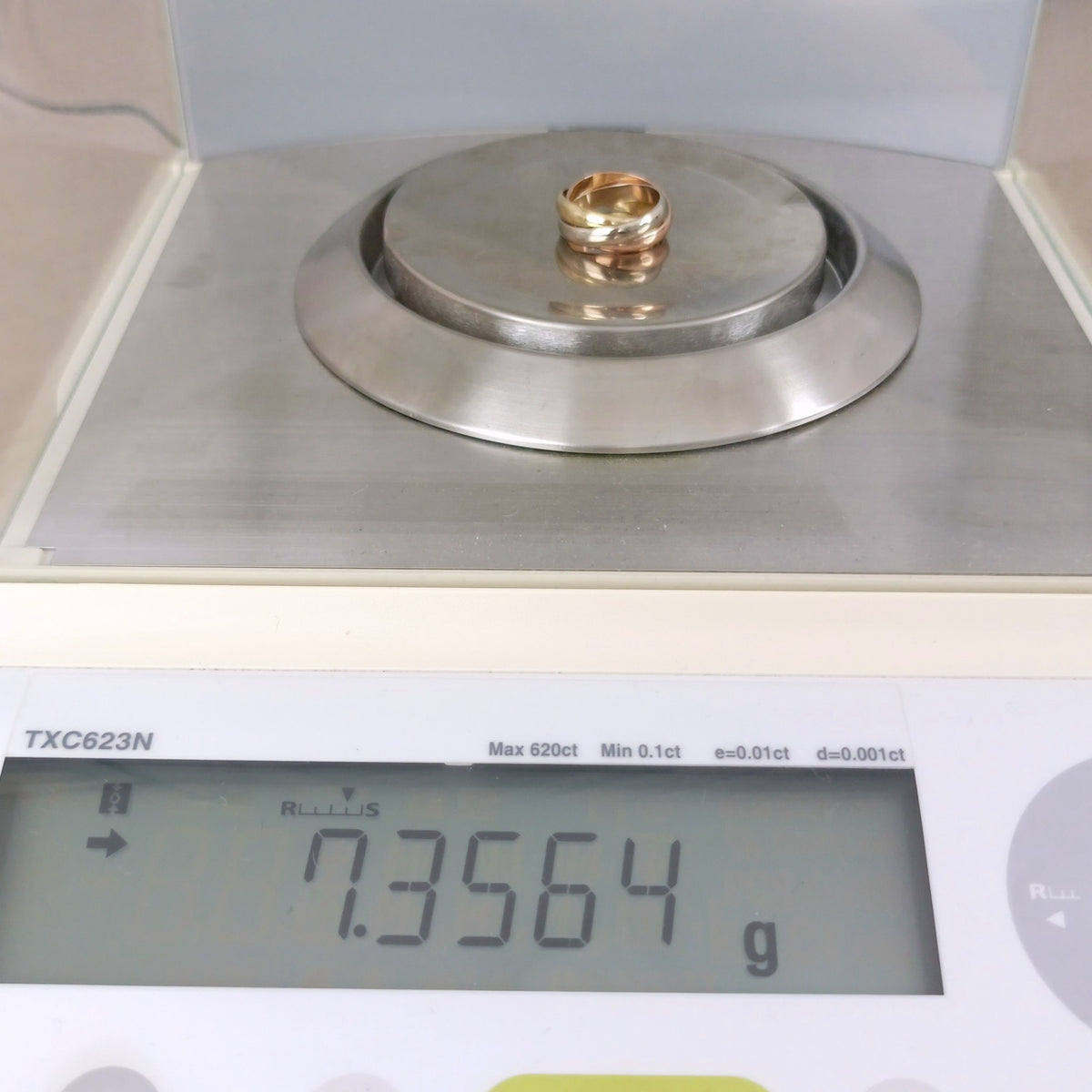 18金 K18 男女兼用 カルティエ トリニティリング 7.35ｇ9号  Z2420
