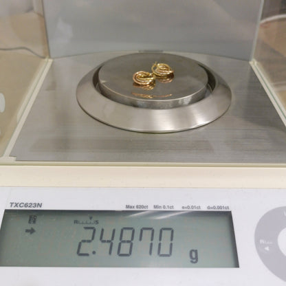 18金 K18 ウノアエレ スリーカラーピアス 2.48ｇ Z2165