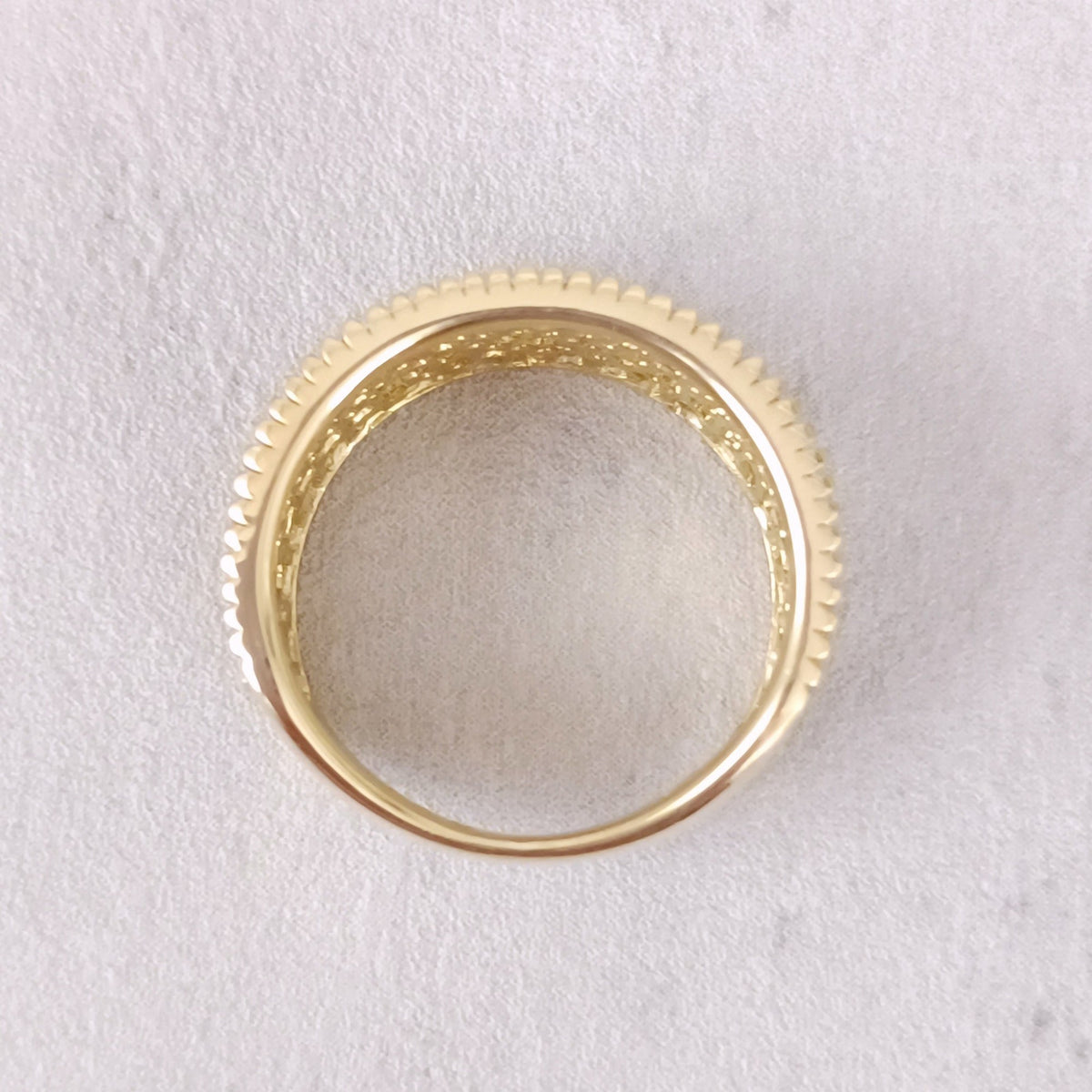 18金 K18 ダイヤ0.23ct デザインリング 7.08ｇ 11～12号 Z2972