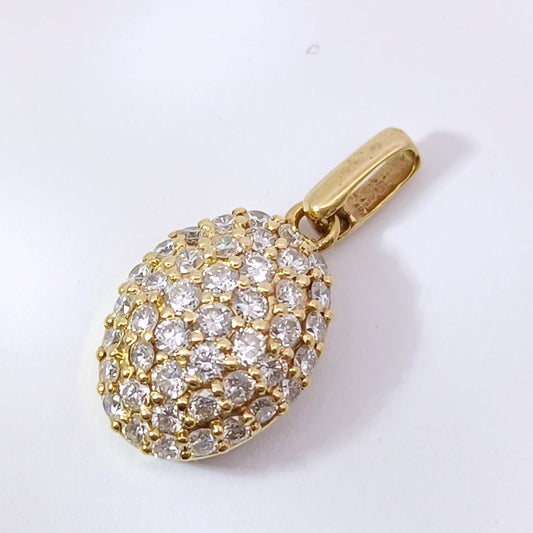 18金 K18 男女兼用 ダイヤ付き ネックレストップ 0.8ct 2.37ｇ  Z2316