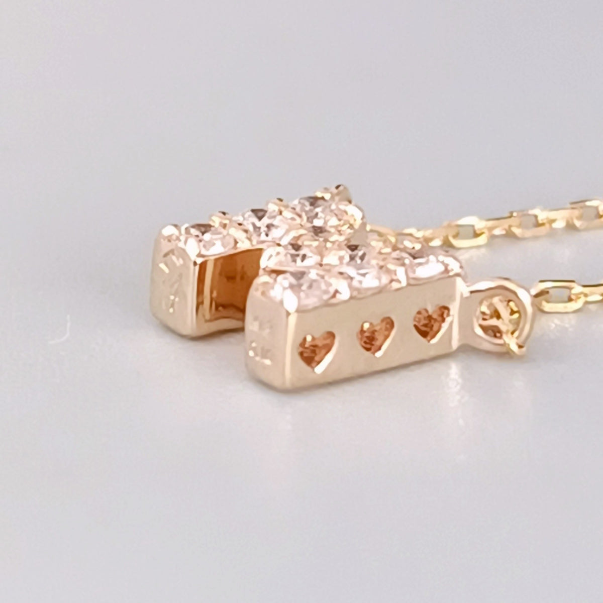 18金 K18  ダイヤ0.1ct アルファベットネックレス 1.52ｇ 39㎝ Z1837