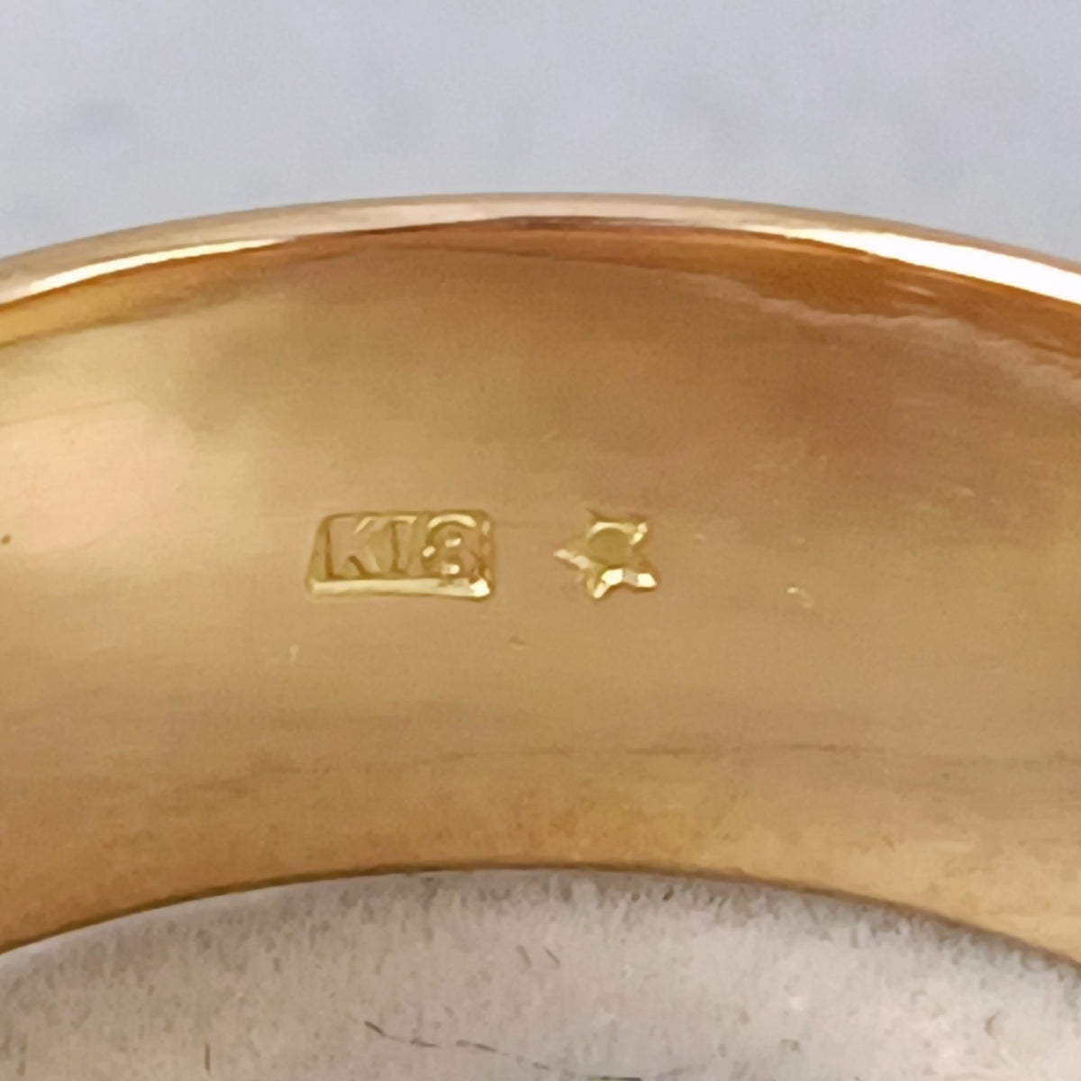 18金 K18 男女兼用 幅広 平打ちリング 3.65ｇ 10号 Z2424