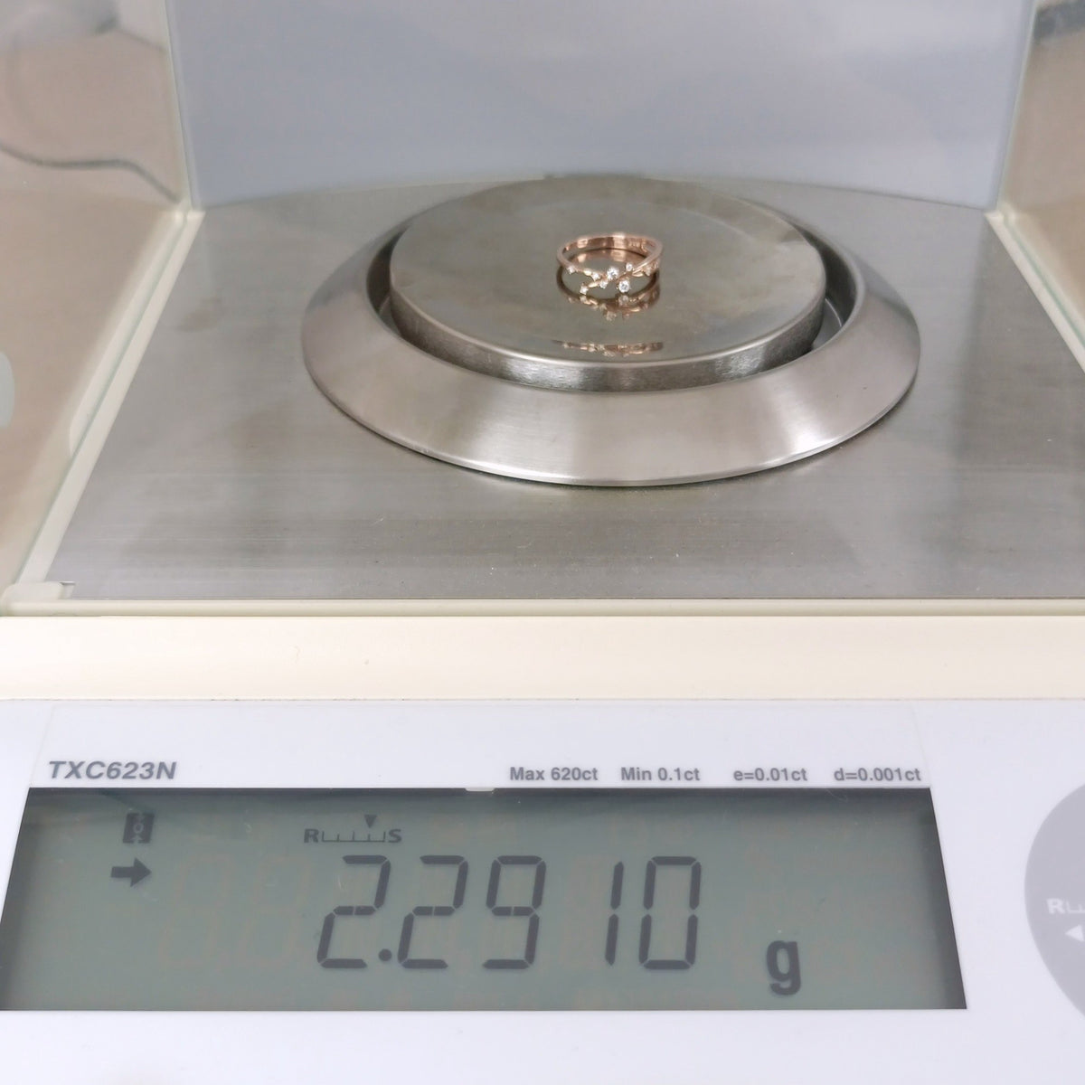 18金 K18PG スタージュエリー ダイヤリング 2.29ｇ 11号  Z2419