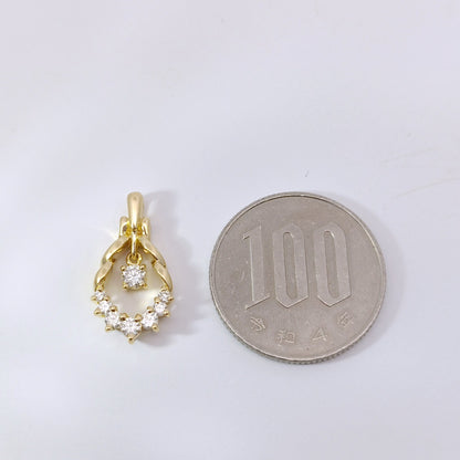 18金 K18 男女兼用 ダイヤ 0.3ct ネックレストップ 2.56ｇ Z2910