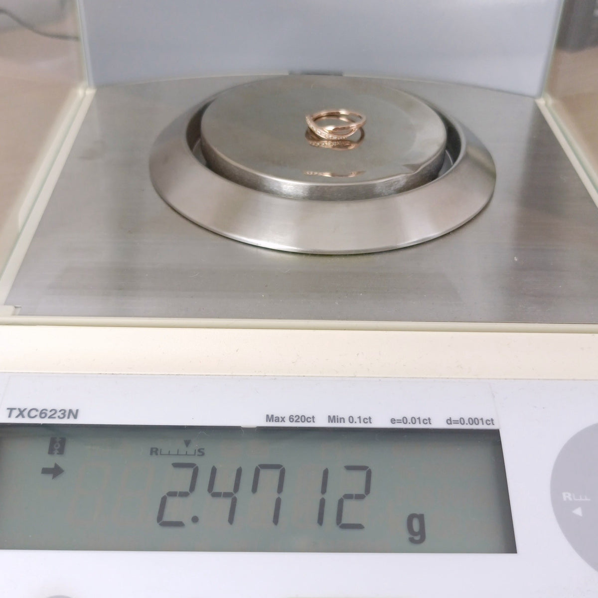 18金 K18PG シンプル ダイヤリング 2.47ｇ10号   Z2954