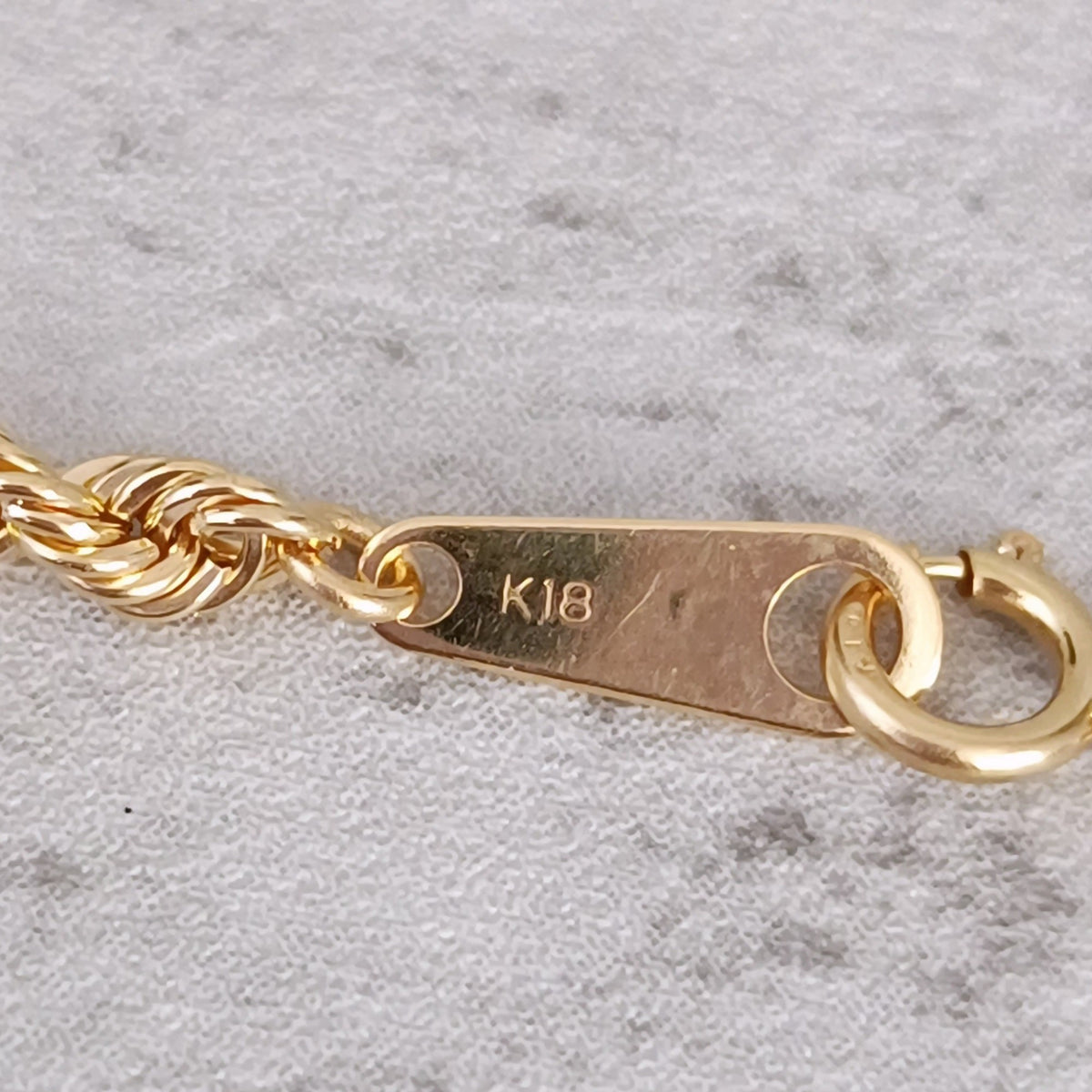 18金 K18 男女兼用 ロープチェーンネックレス 3.6ｇ 42.5㎝ Z2619