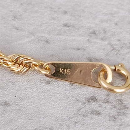 18金 K18 男女兼用 ロープチェーンネックレス 3.6ｇ 42.5㎝ Z2619