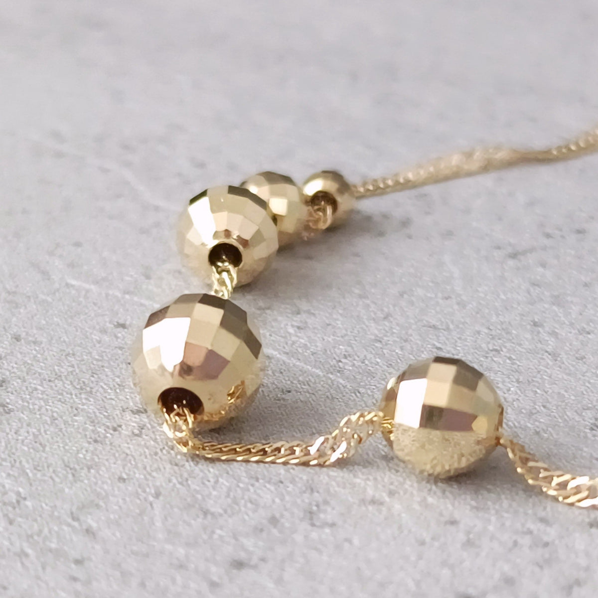 18金 K18 男女兼用 ミラーボールネックレス 3.04ｇ 43㎝ Z1917