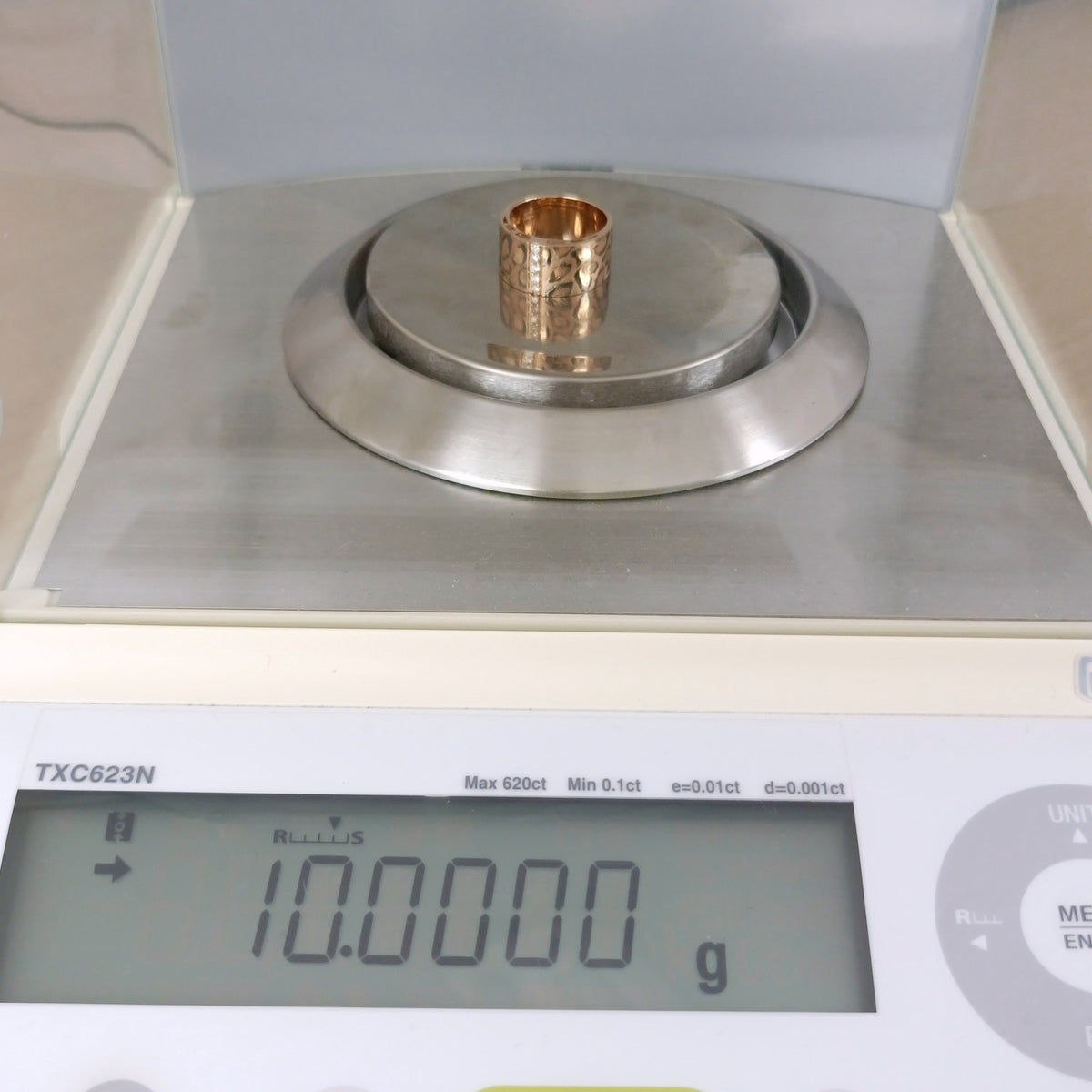 18金 K18 男女兼用 艶消し ヒョウ柄 リング 10ｇ 16号 Z2422